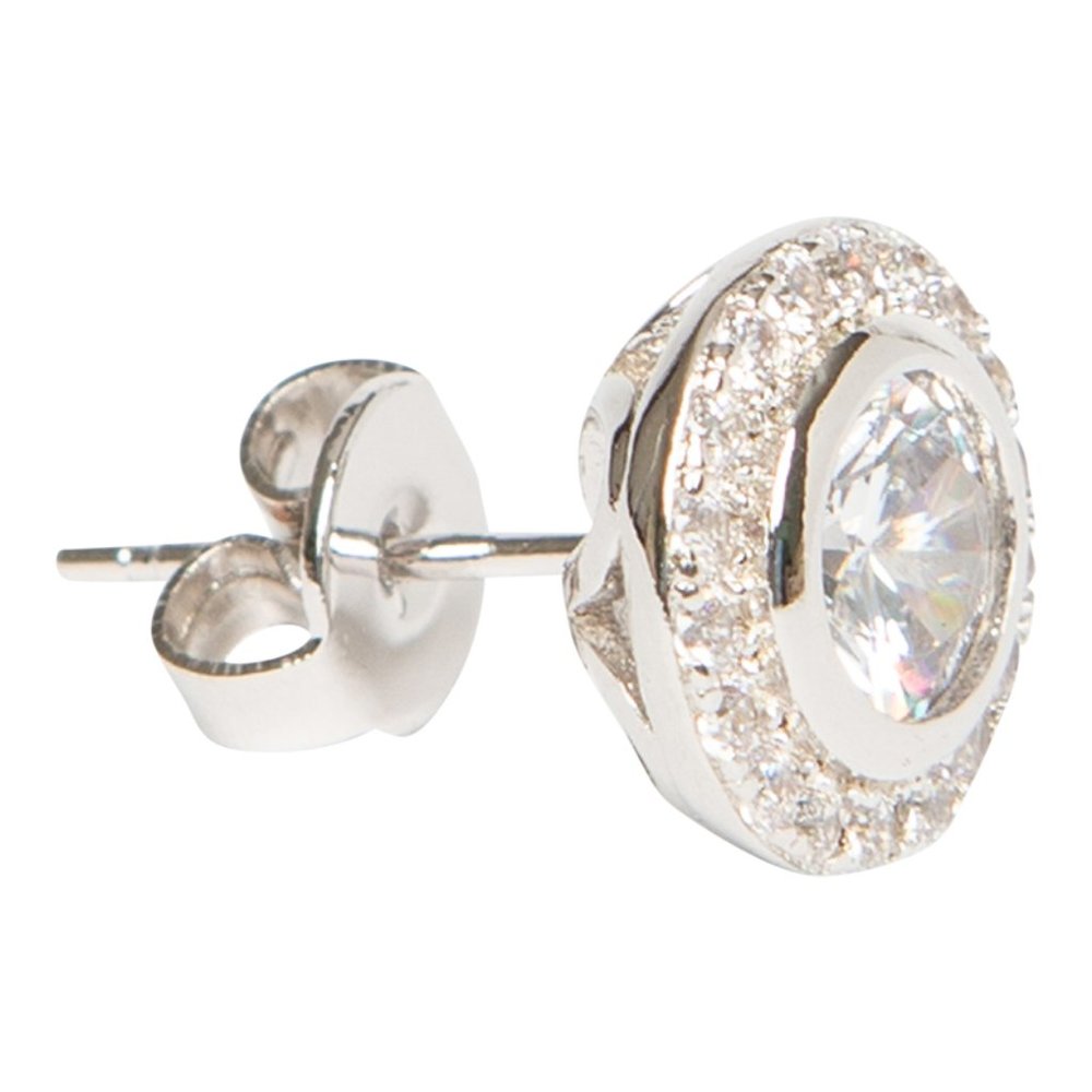 Genevive Jewelry Silver Pave Studs - Picture 4 of 5